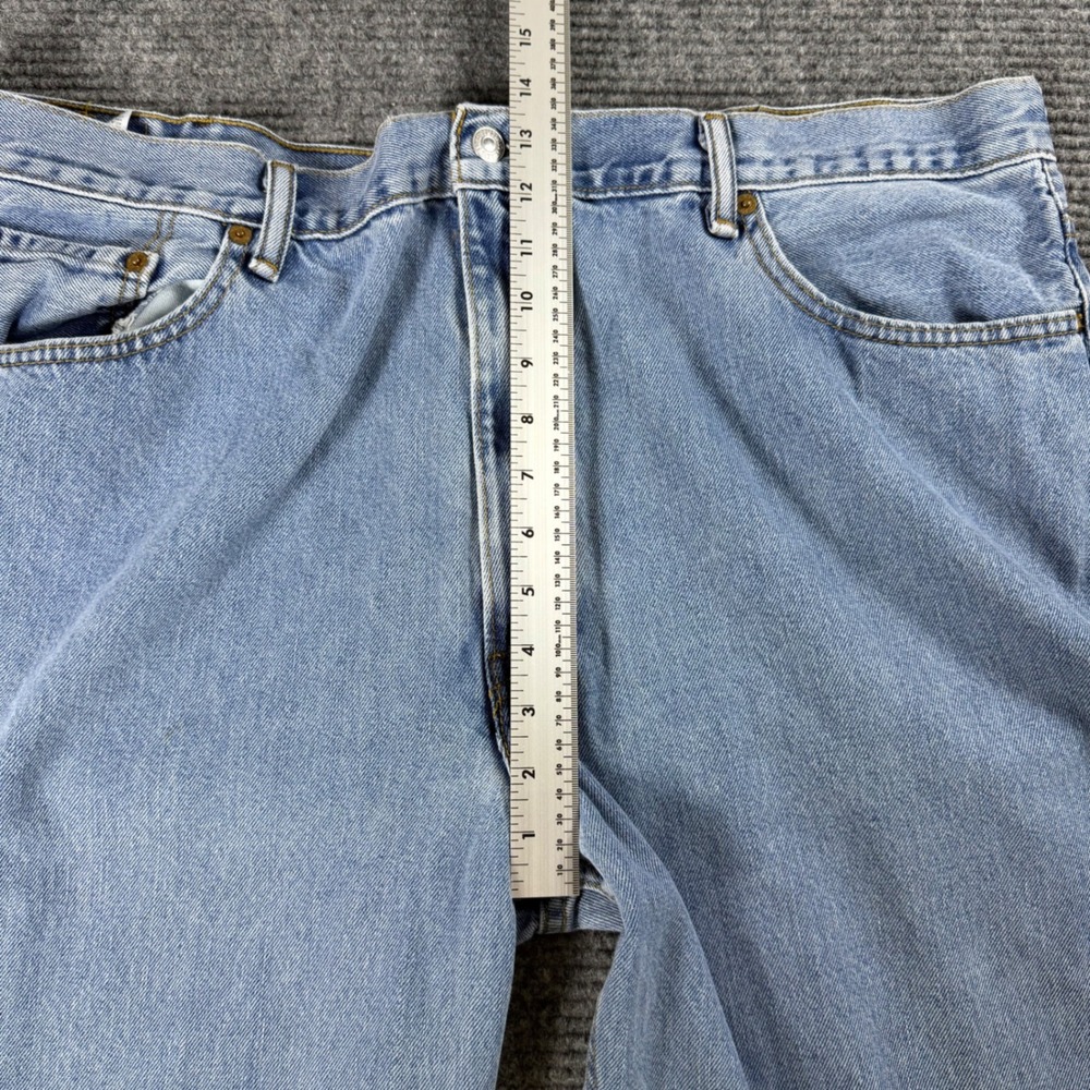 Levis 550 Relaxed Fit Tapered Leg Light Wash Blue Denim Jeans Mens 44x34 - Picture 6 of 10